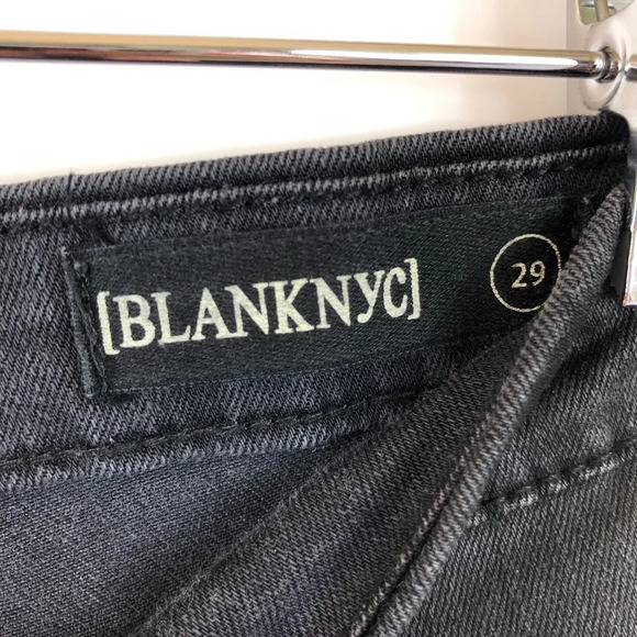 Blank NYC Coated Black Skinny Jeans Busted Knees - Picture 4 of 7
